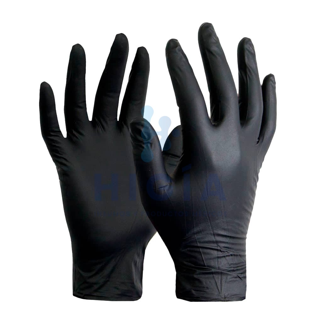 GUANTES DE NITRILO NEGRO CAJA X100U TALLE L